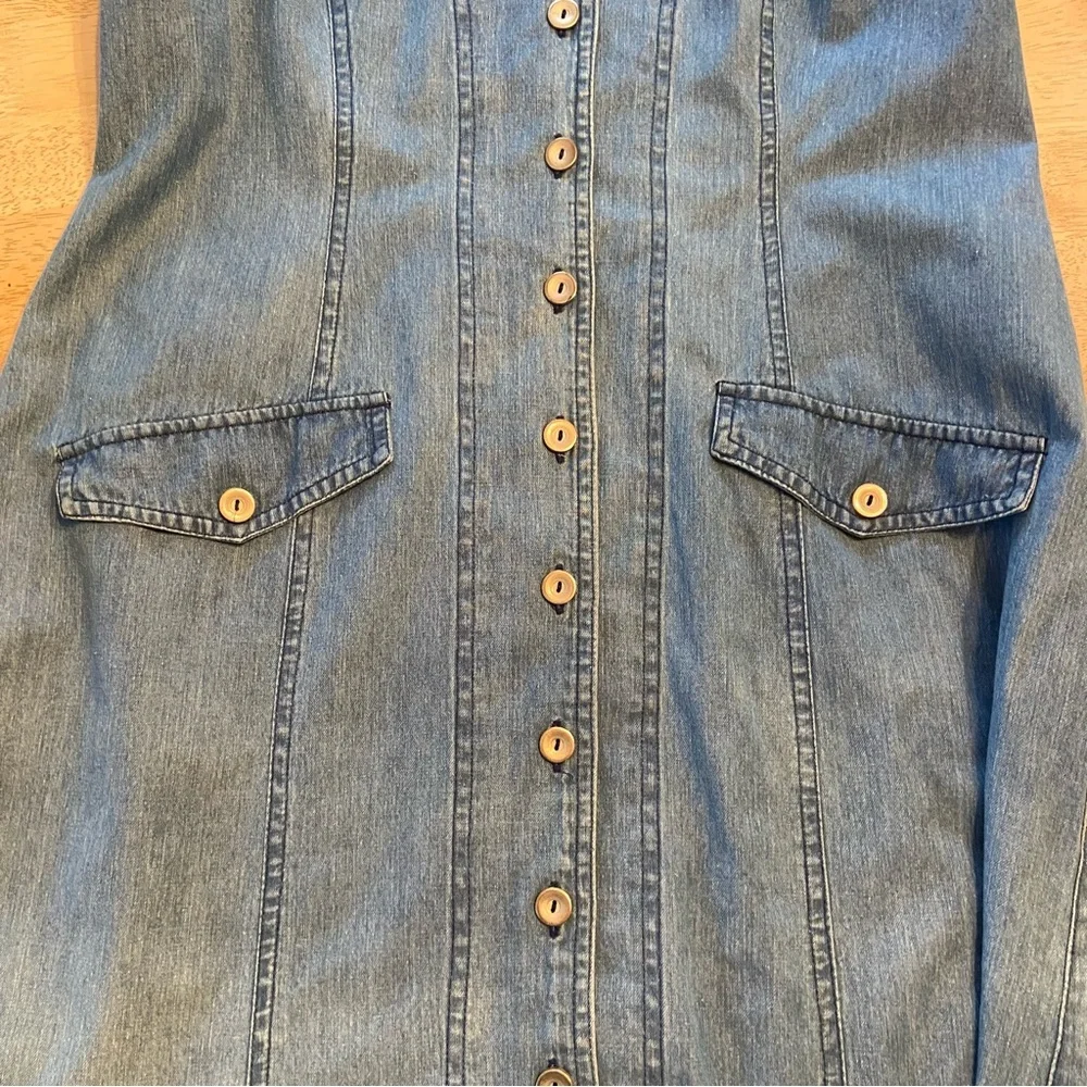 Vintage Denim 100% Cotton Maxi Dress by Miss Astor Women’s Size Medium to Large - Picture 8 of 8